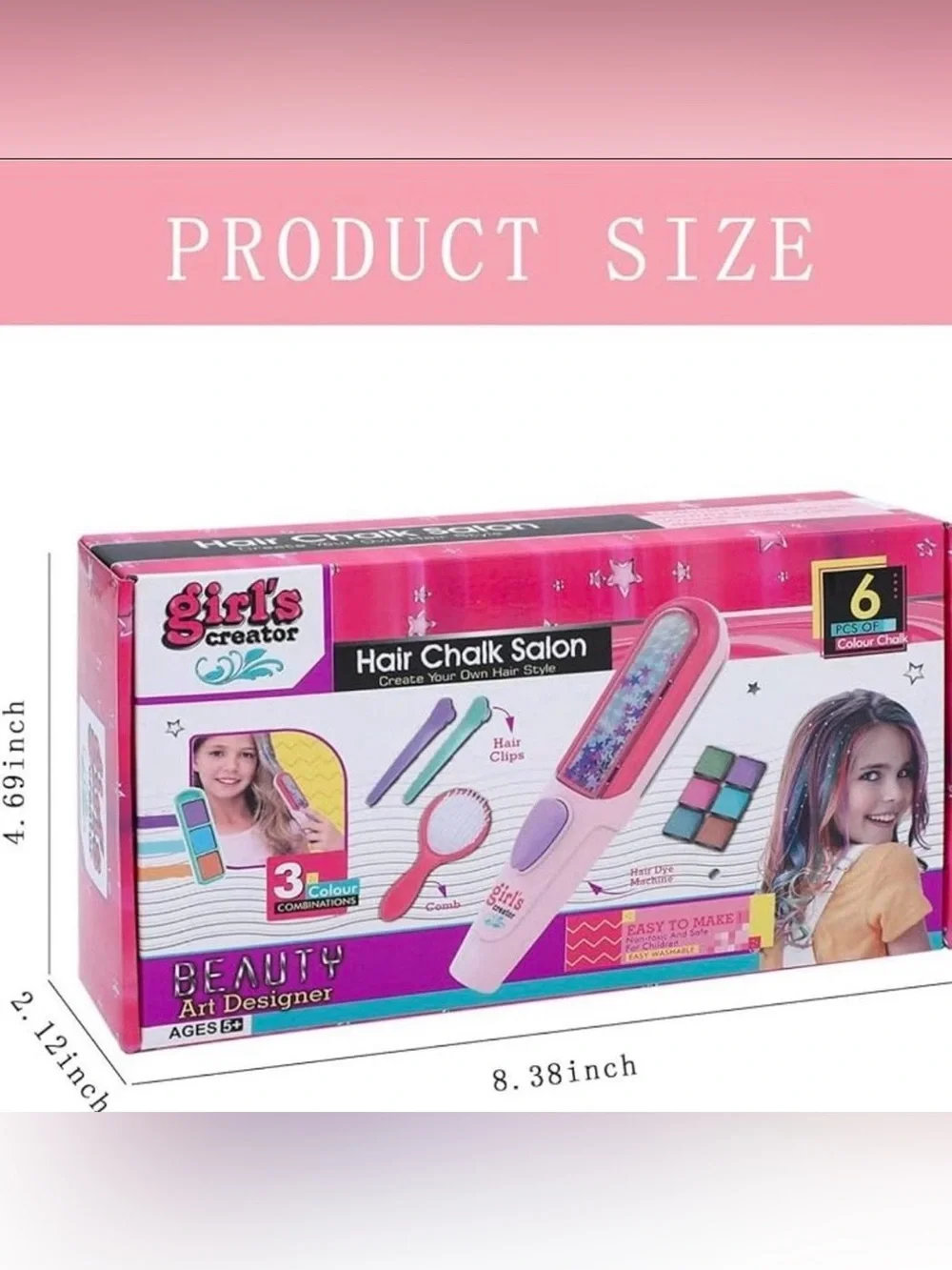 Girl's Creator 6-Color Hair Chalk Salon